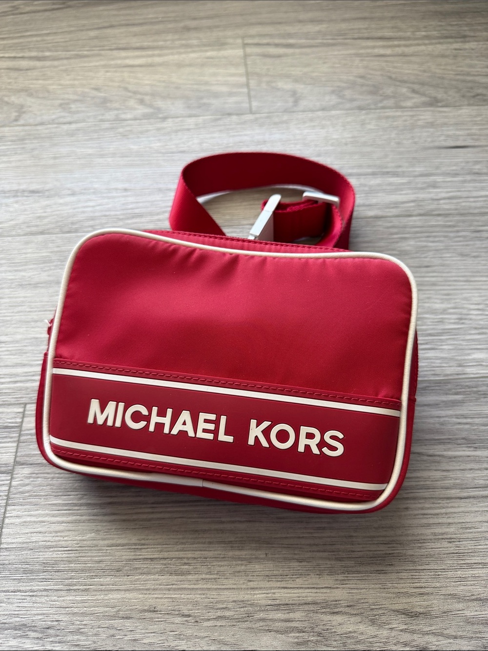 Michael Kors Red Belt Bag with White Trim